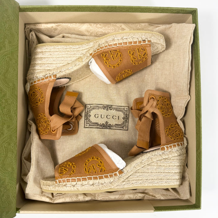 Gucci Damita GG Eyelet Wedge Heel - Women’s 7