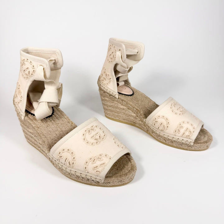 Gucci Damita GG Eyelet Wedge Heel - Women’s 6