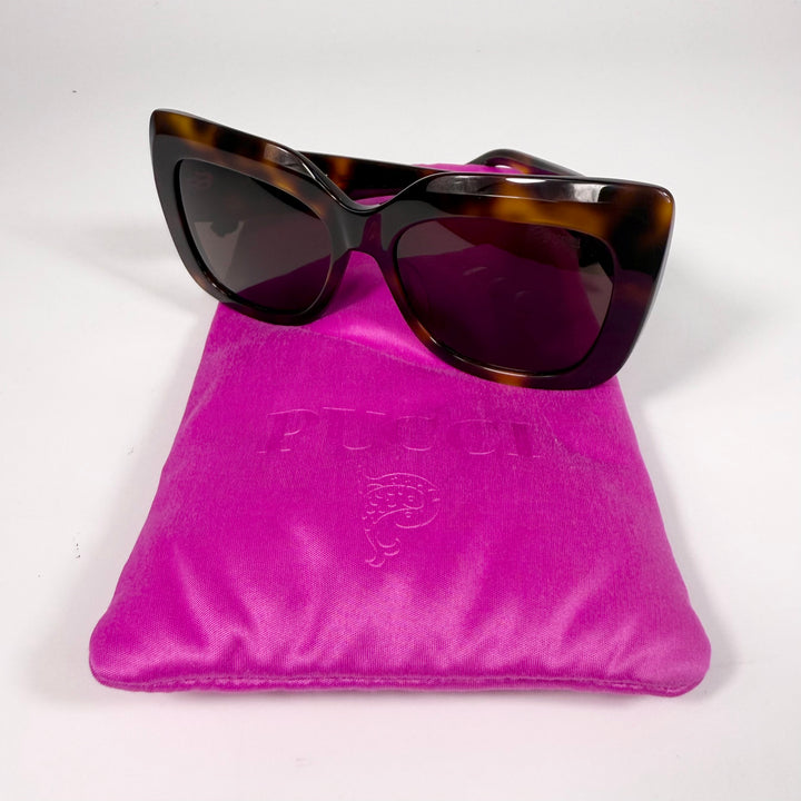 Emilio Pucci Rhinestone Logo Square Sunglasses