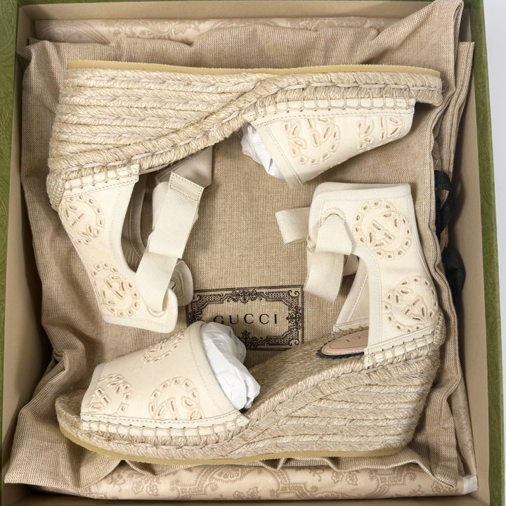Gucci Damita GG Eyelet Wedge Heel - Women’s 6