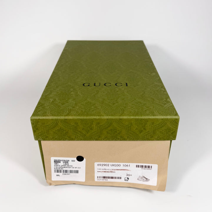 Gucci GG Supreme Mixed Fabric Rhyton Sneaker - Women’s 6.5
