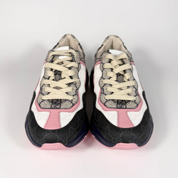 Gucci GG Supreme Mixed Fabric Rhyton Sneaker - Women’s 6.5