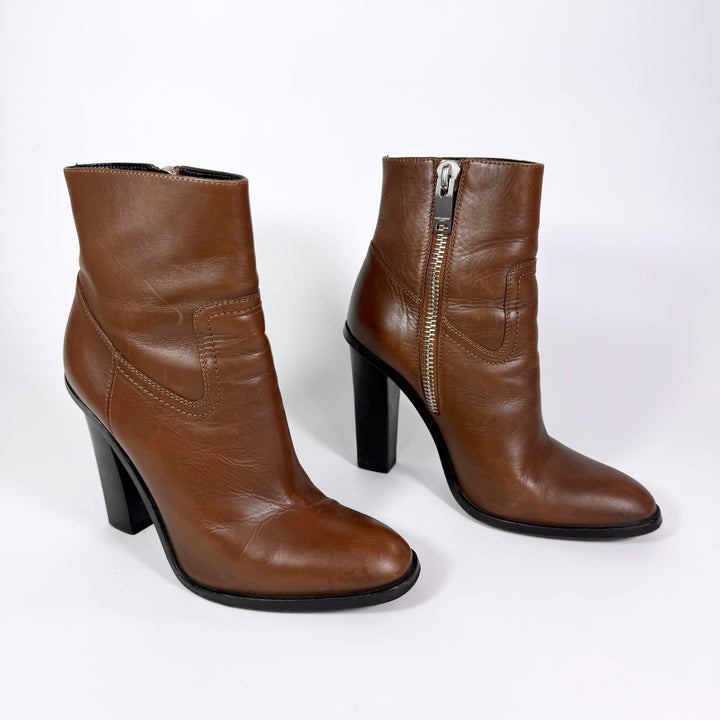 Saint Laurent Calfskin Heeled Ankle Boot - Women’s 5.5
