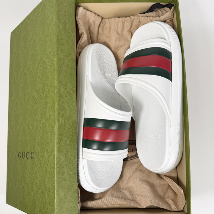 Gucci Web Rubber Pool Slide - Men’s 10.5
