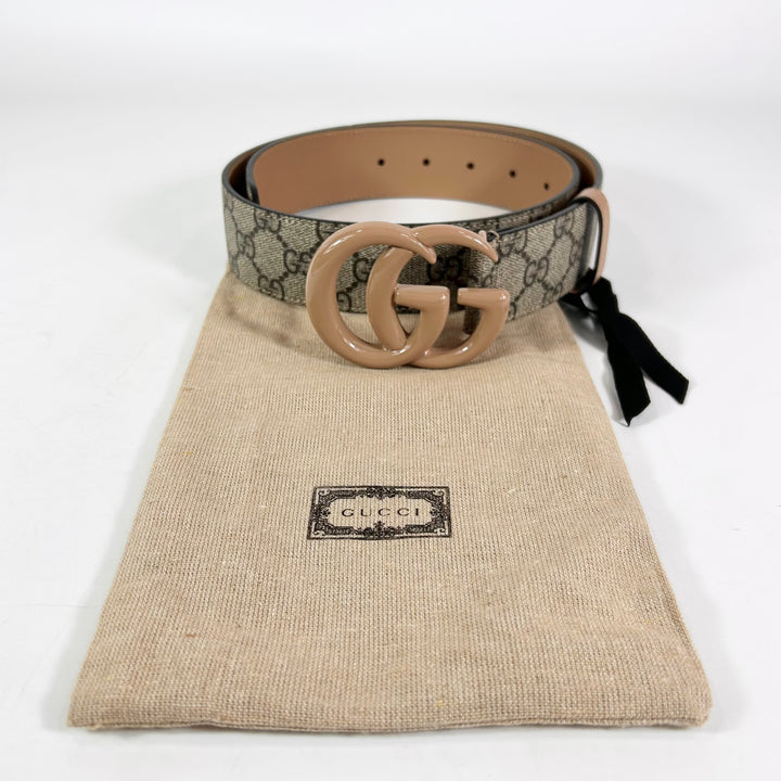 Gucci GG Marmont Monogram Belt Beige 95 38