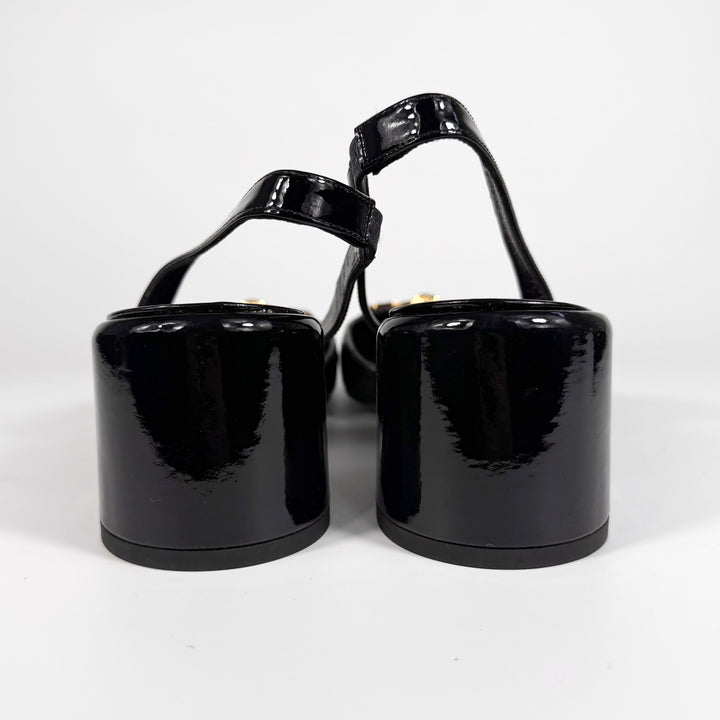 Versace Medusa Slingback Patent Leather Heel - Women’s 10