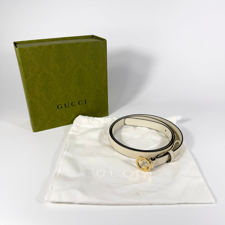 Gucci Blondie Smooth Leather Thin Belt 95 38