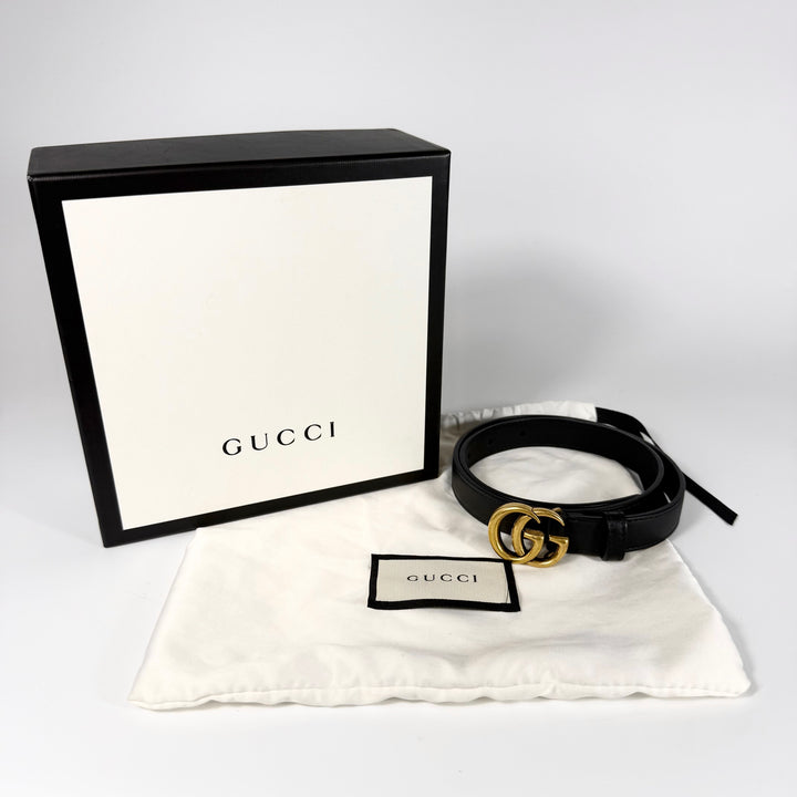 Gucci GG Marmont Smooth Leather Thin Belt 65 26