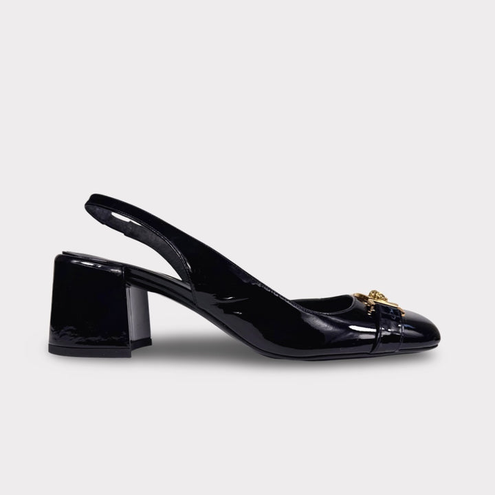 Versace Medusa Slingback Patent Leather Heel - Women’s 10