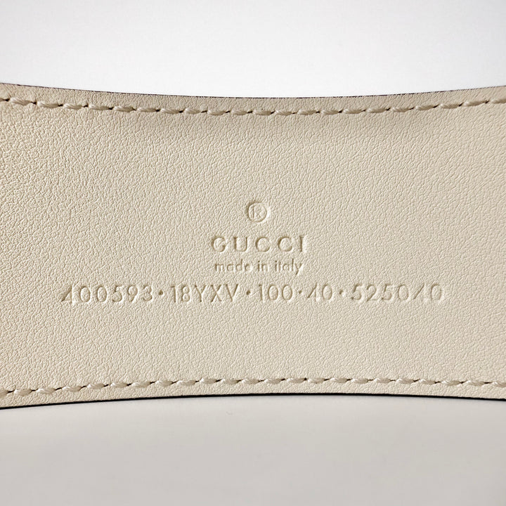 Gucci Enamel GG Marmont Monochrome Leather Belt 100 40