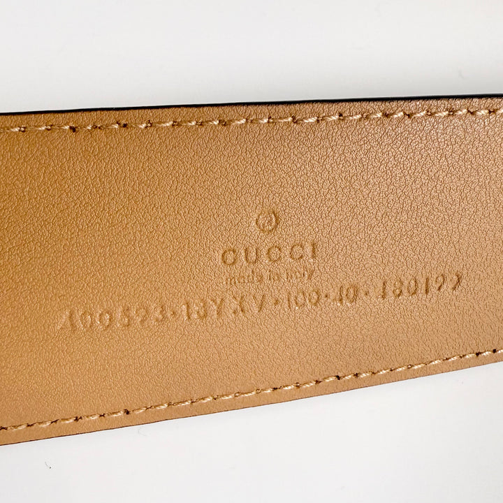 Gucci Enamel GG Marmont Monochrome Leather Belt 100 40