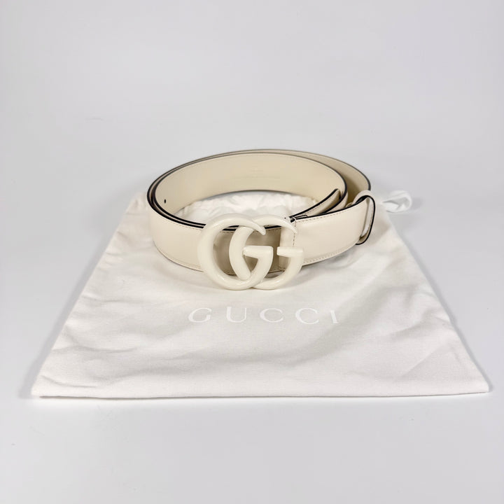 Gucci Enamel GG Marmont Monochrome Leather Belt 100 40