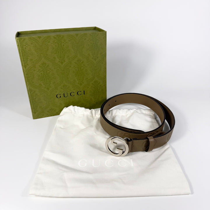 Gucci Blondie GG Embossed Leather Belt 90 36