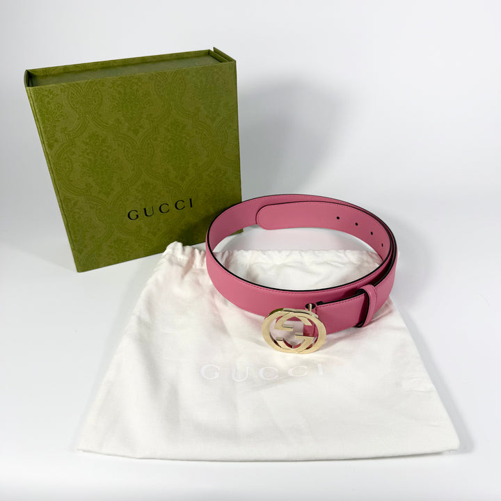 Gucci Interlocking G Smooth Leather Belt 90 36