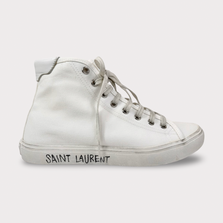Saint Laurent Malibu Mid Top Distressed Sneaker - Women’s 7