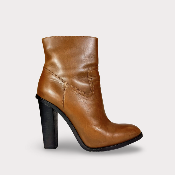 Saint Laurent Calfskin Heeled Ankle Boot - Women’s 5.5