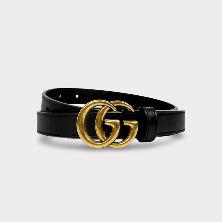 Gucci GG Marmont Smooth Leather Thin Belt 75 30