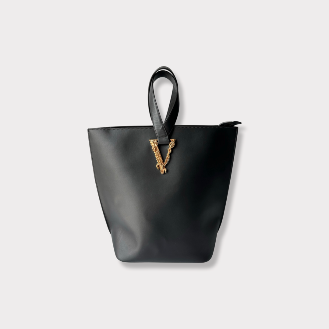 Versace Authenticated Virtus Leather Handbag