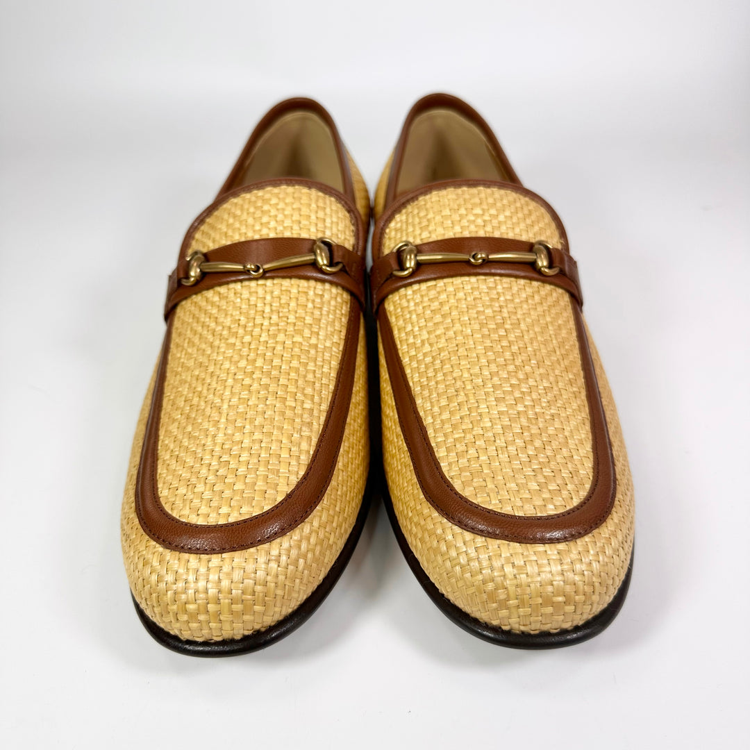 Gucci Horsebit Raffia & Leather Loafer - Men’s 11.5