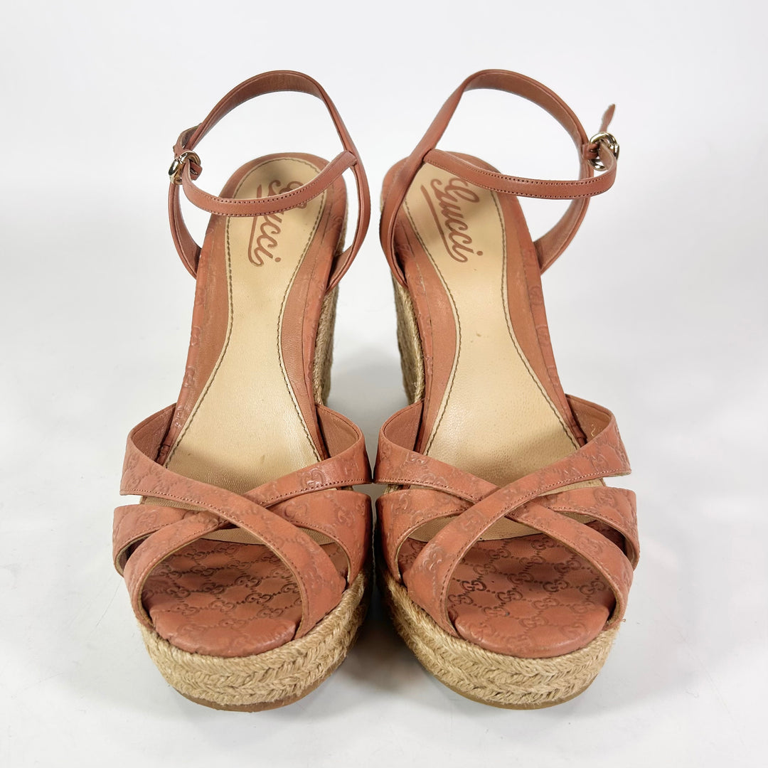 Gucci Microguccissima Espadrille Wedge Heel - Women’s 8.5