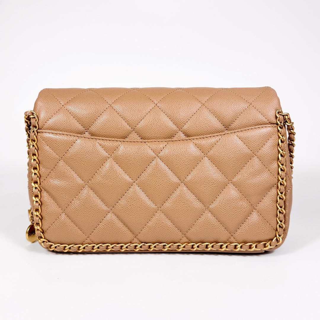 Chanel Quilted Caviar Never Ending Chain Flap Bag