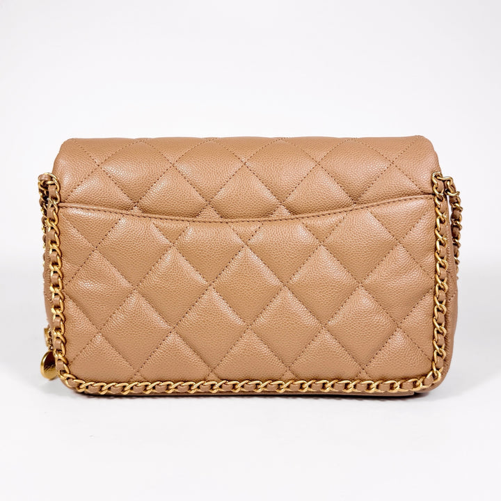 Chanel Quilted Caviar Never Ending Chain Flap Bag
