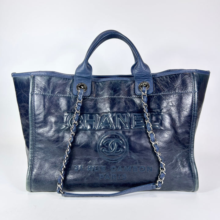 Chanel Glazed Calfskin Large Deauville Tote Bag