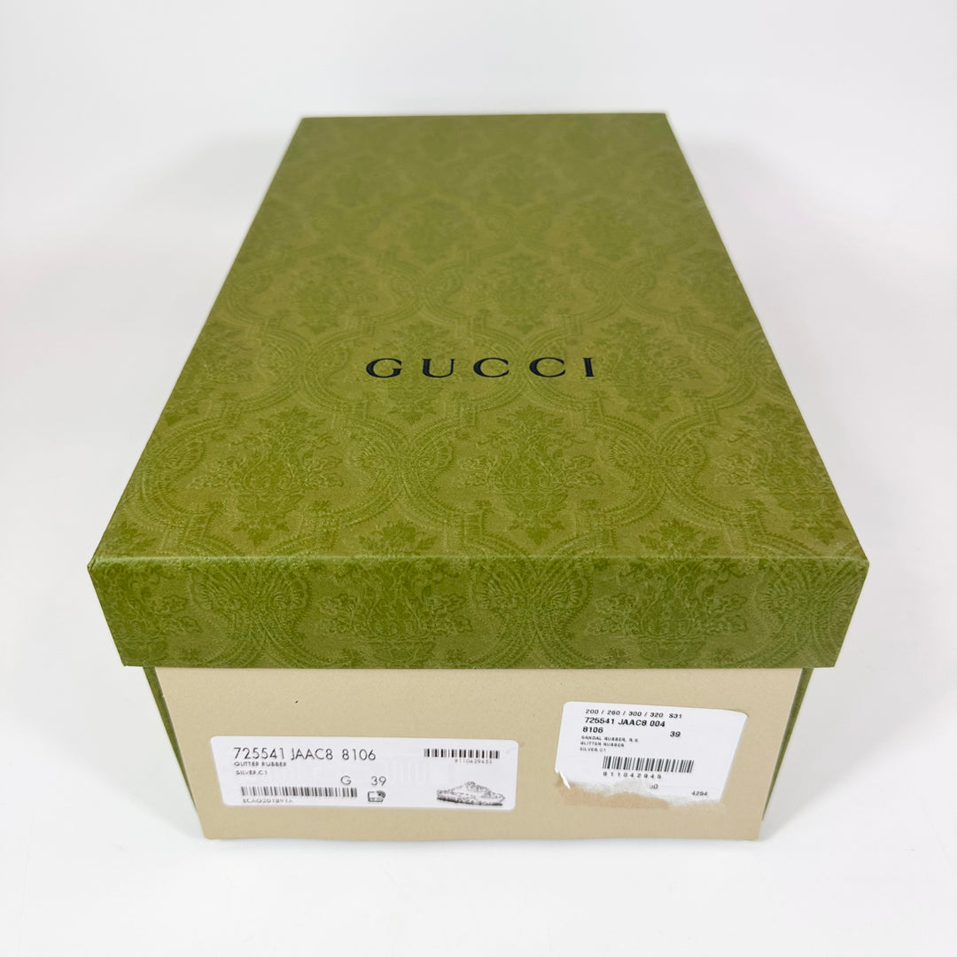 Gucci Interlocking G Platform Glitter Slide Sandal - Women’s 9