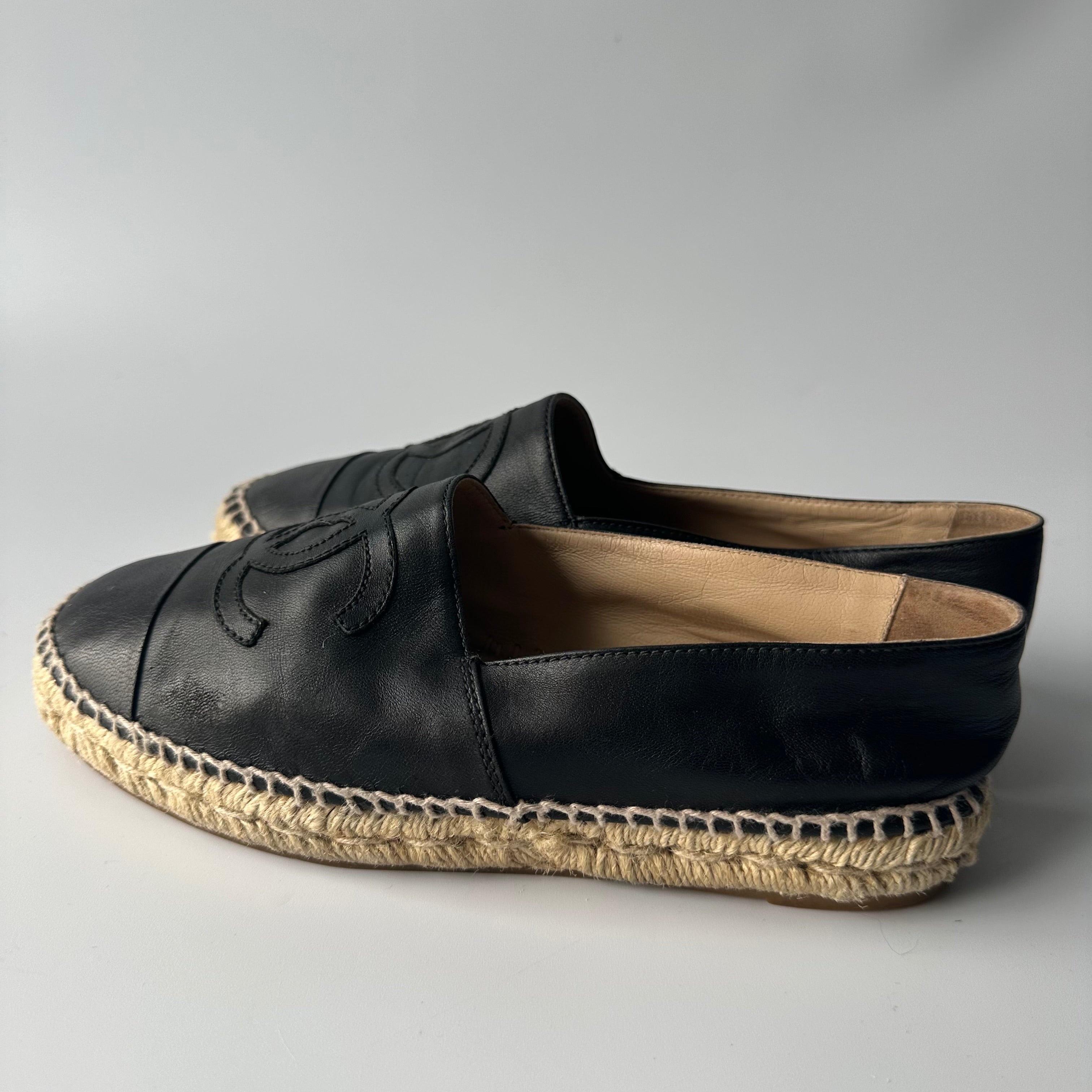 Shop authentic Chanel Quilted Lambskin Leather Espadrilles at