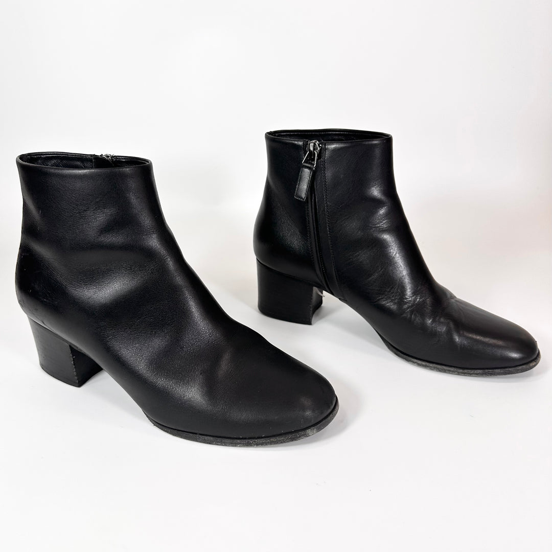 Chanel CC Logo Leather Ankle Boot - Women’s 8