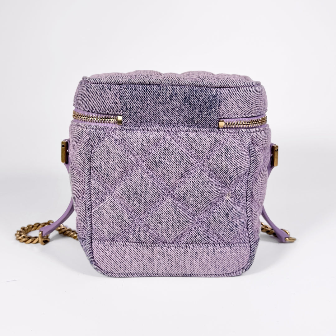 Saint Laurent Quilted Denim 80’s Vanity Bag