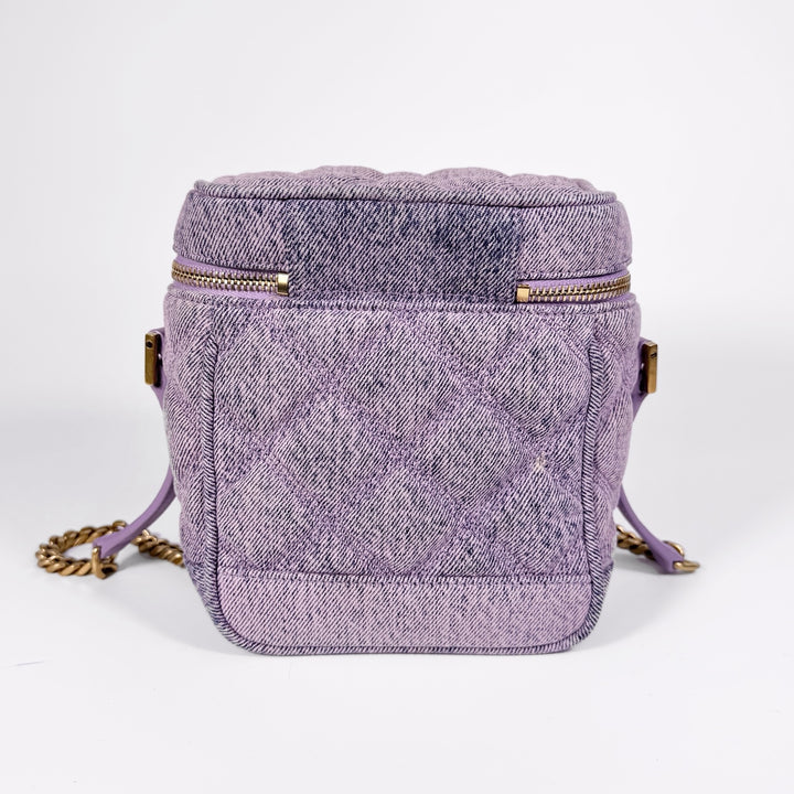 Saint Laurent Quilted Denim 80’s Vanity Bag