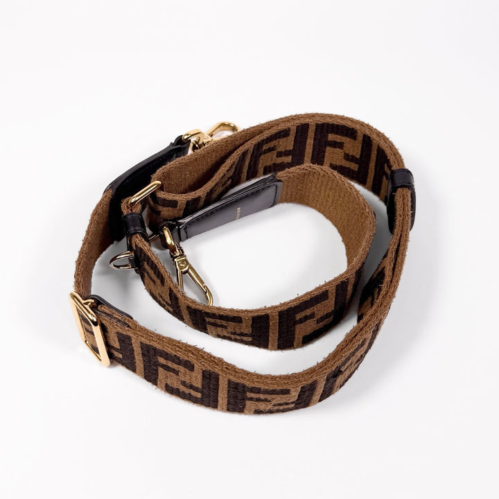 Fendi Strap You Brown Logo Shoulder Strap