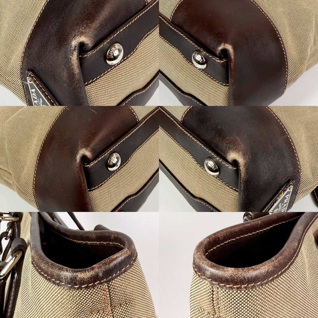 Prada Jacquard Logo Canvas Tote