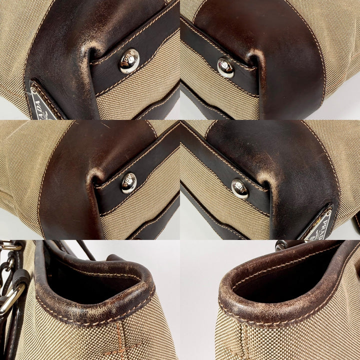 Prada Jacquard Logo Canvas Tote