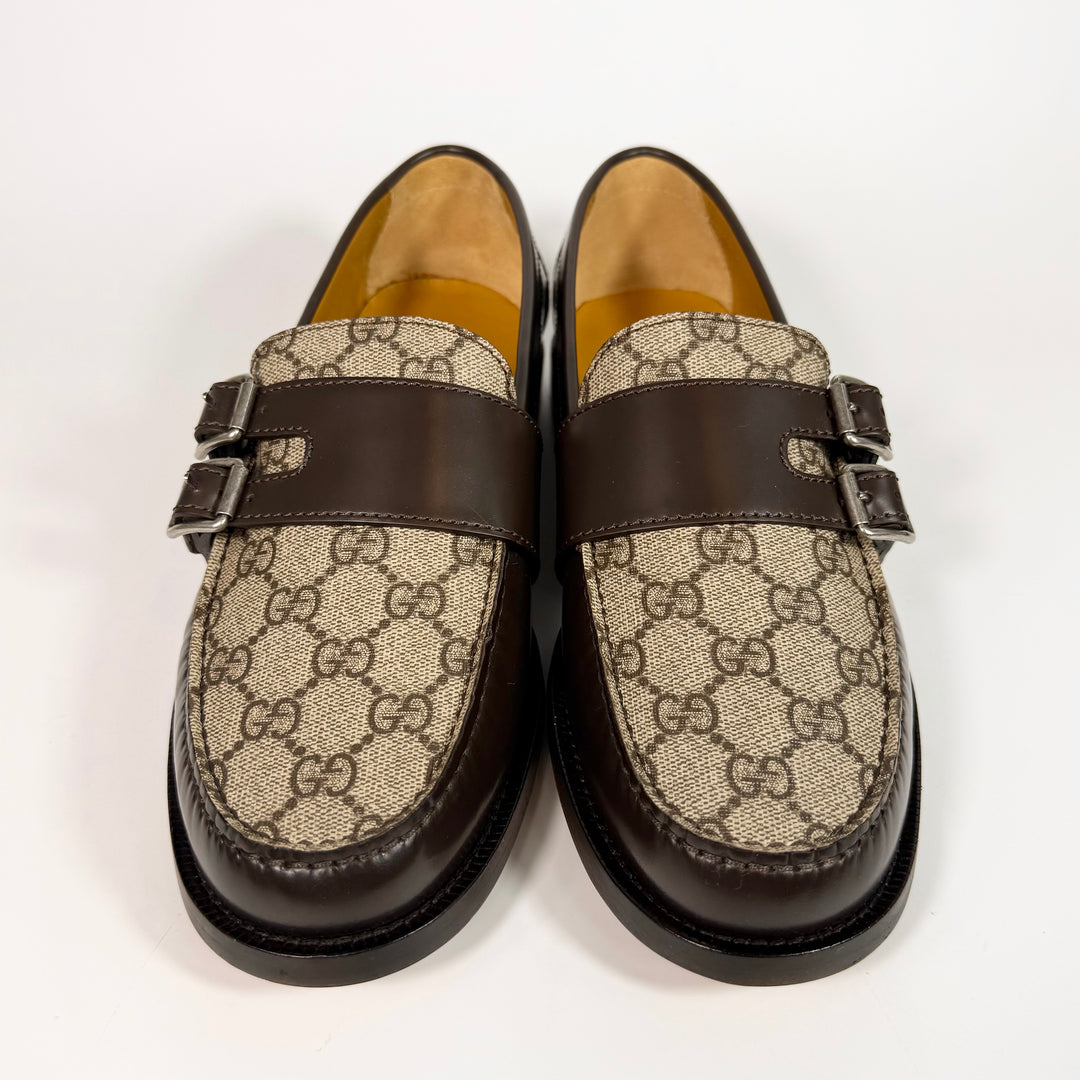 Gucci GG Supreme Leather Buckle Loafer - Men’s 8.5