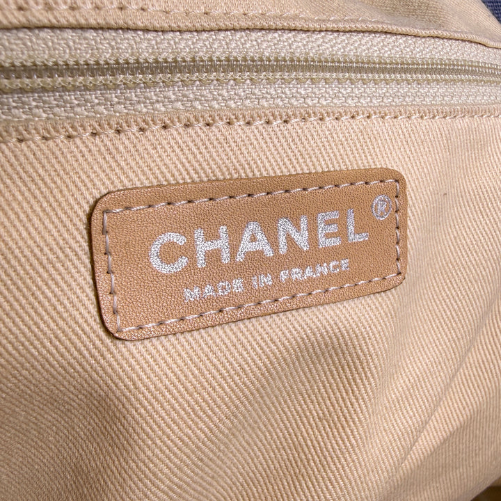 Chanel Quilted Denim Lambskin CC Camellia Tote
