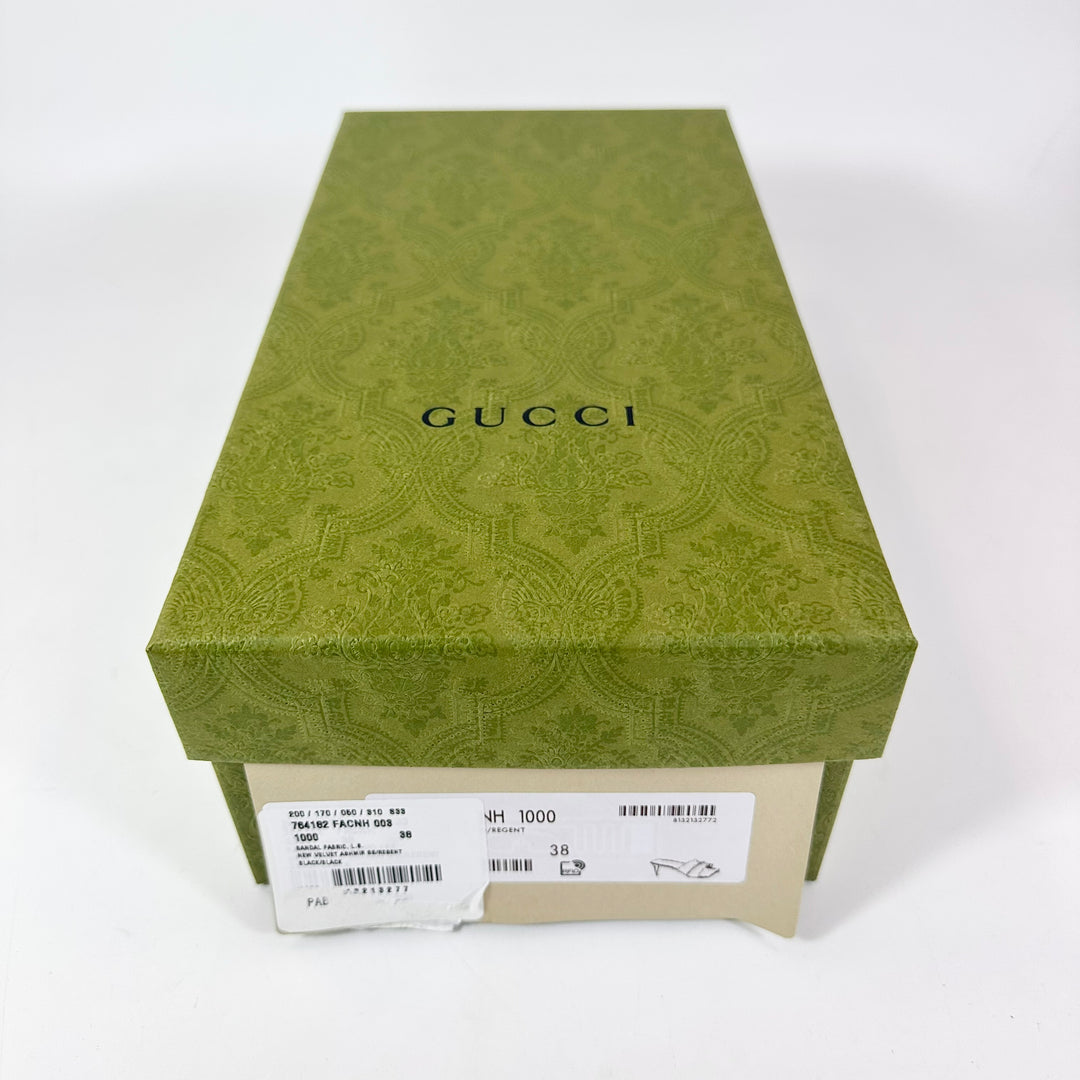 Gucci GG Jacquard Velvet Bow Mule 55mm - Women’s 8