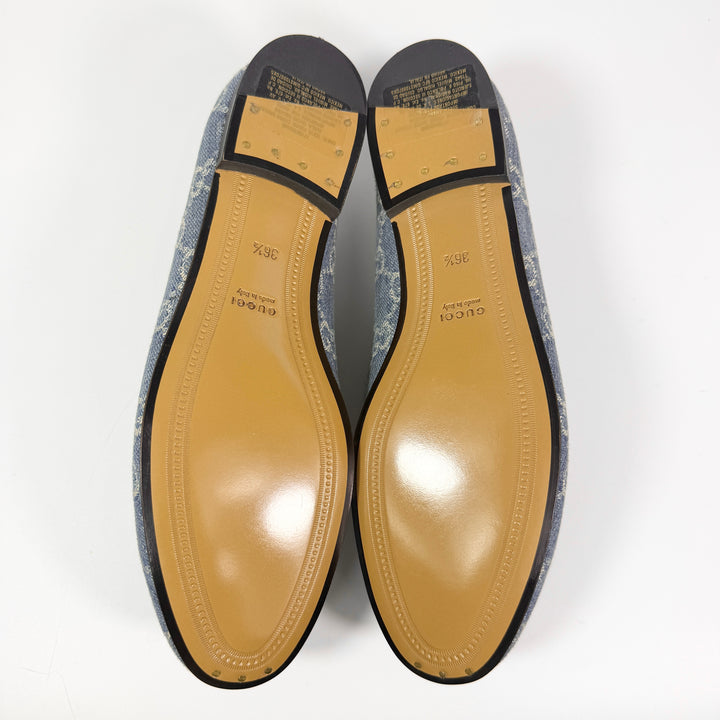 Gucci Denim GG Supreme Jordaan Horsebit Loafer - Women’s 6.5