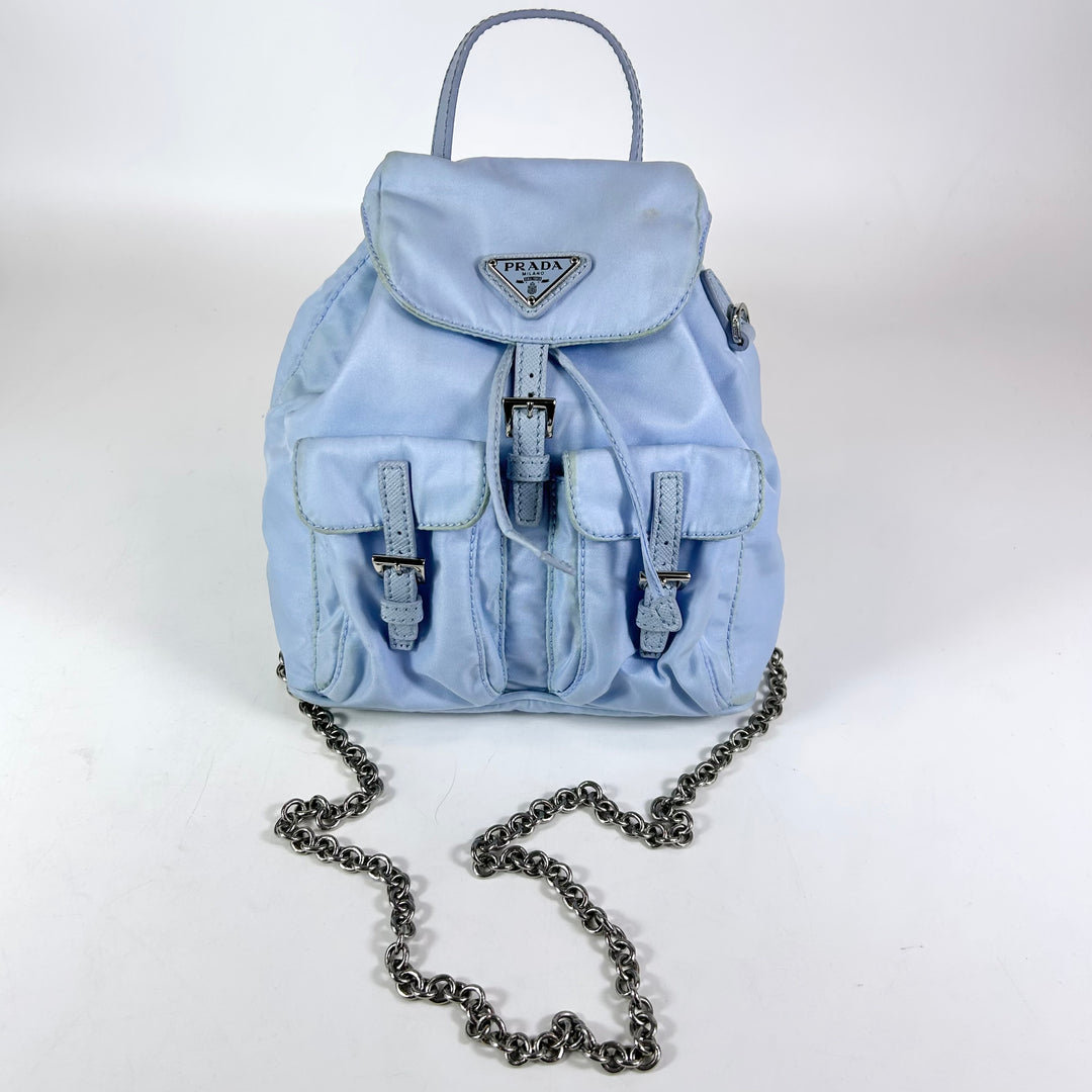 Prada Re-Nylon Mini Backpack Light Blue