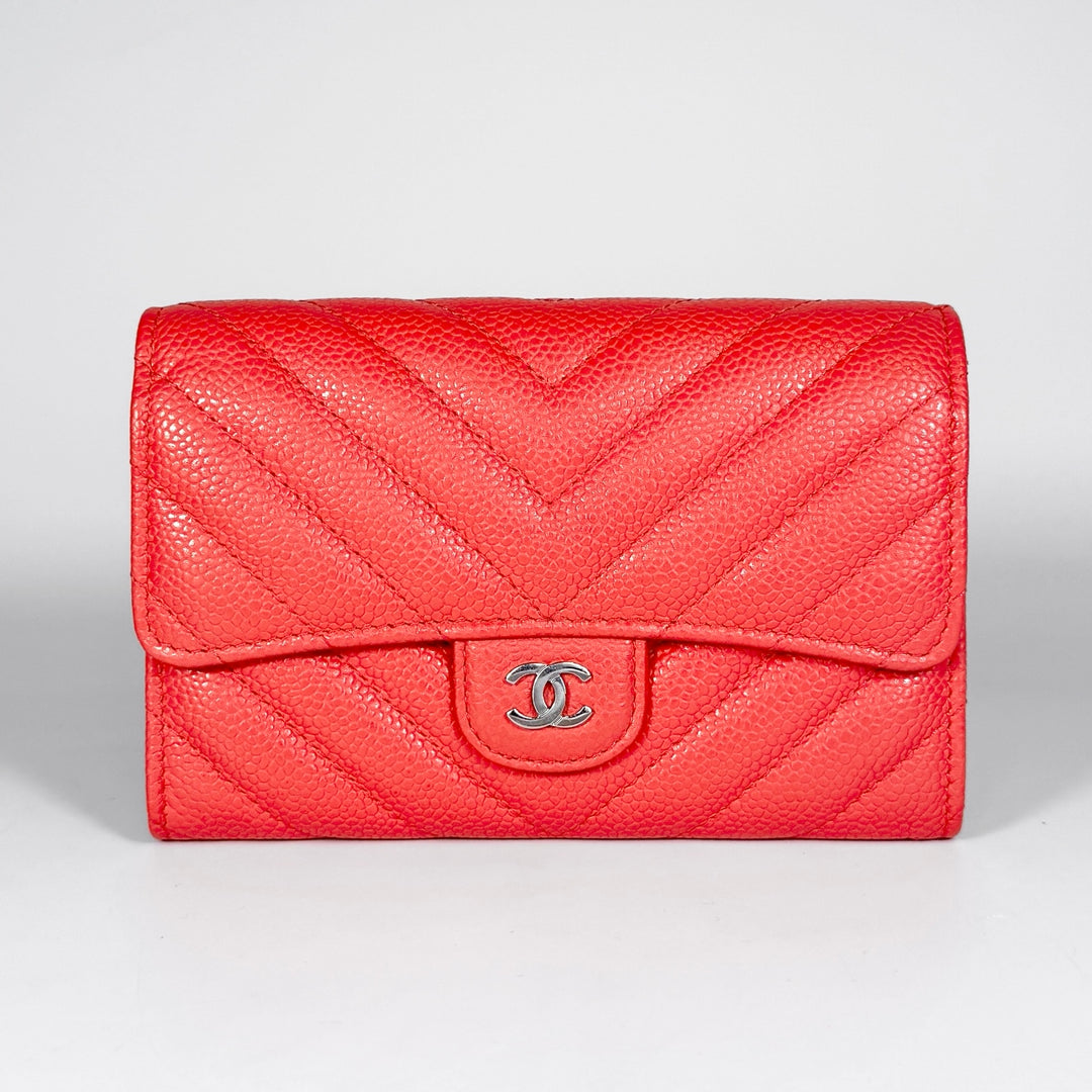 Chanel Chevron Caviar Classic Flap Wallet