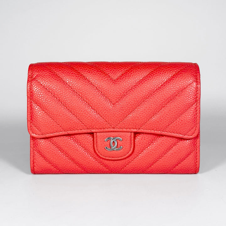 Chanel Chevron Caviar Classic Flap Wallet