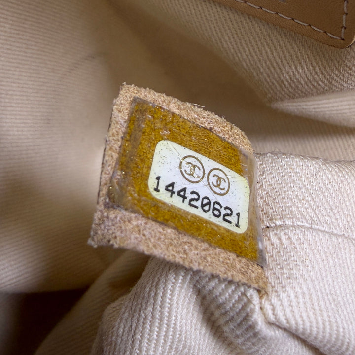 Chanel Quilted Denim Lambskin CC Camellia Tote