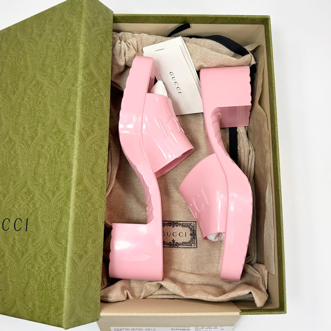 Gucci Rubber Logo Block Sandal - Women’s 7