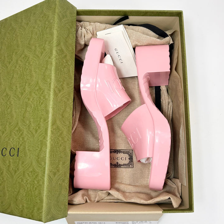 Gucci Rubber Logo Block Sandal - Women’s 7