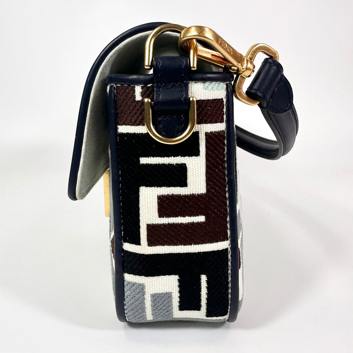 Fendi Embroidered FF Multicolor Baguette Shoulder Bag