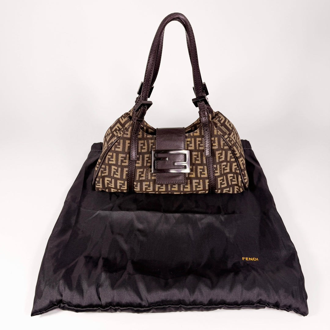 Fendi Zucchino Canvas Shoulder Bag