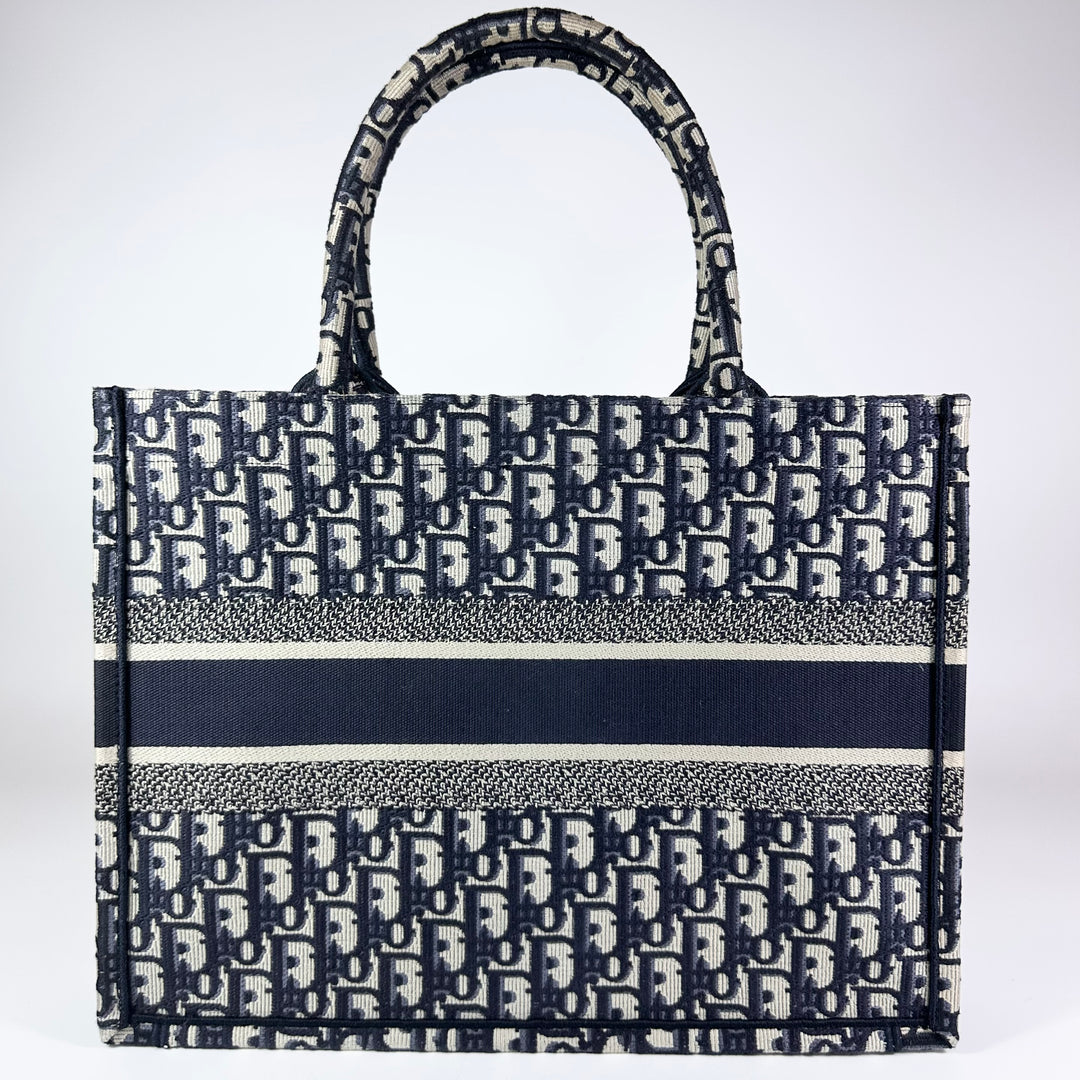 Christian Dior Navy Oblique Medium Book Tote