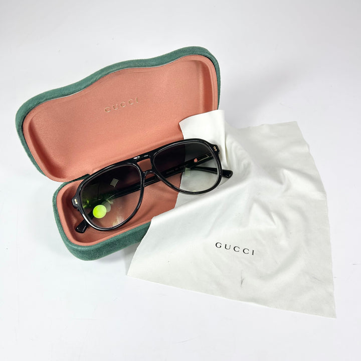 Gucci Black Aviator Sunglasses GG1044O