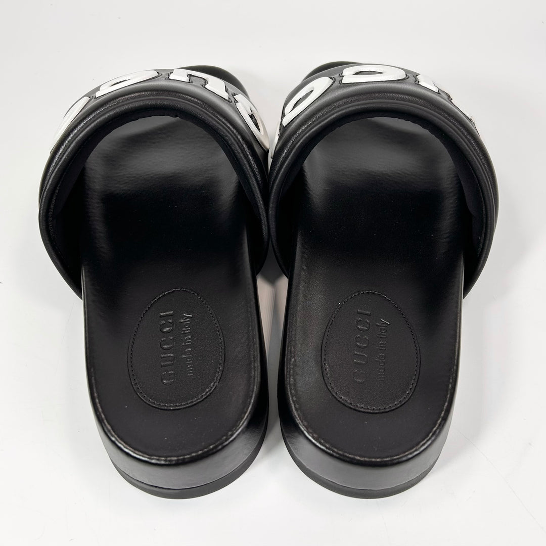 Gucci Sideline Leather Logo Slide - Men’s 11.5